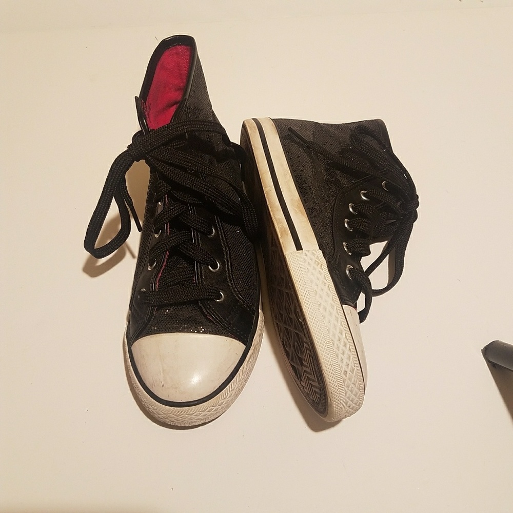 GottaFlurt Black Glitter High Tops